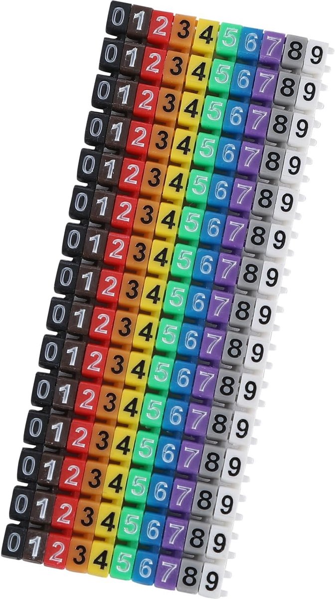 Kabelmarkers 1.5mm² - Kleurrijke nummerlabels - 0-9 gecodeerde markering - Eenvoudige kabelidentificatie - ShopVlot