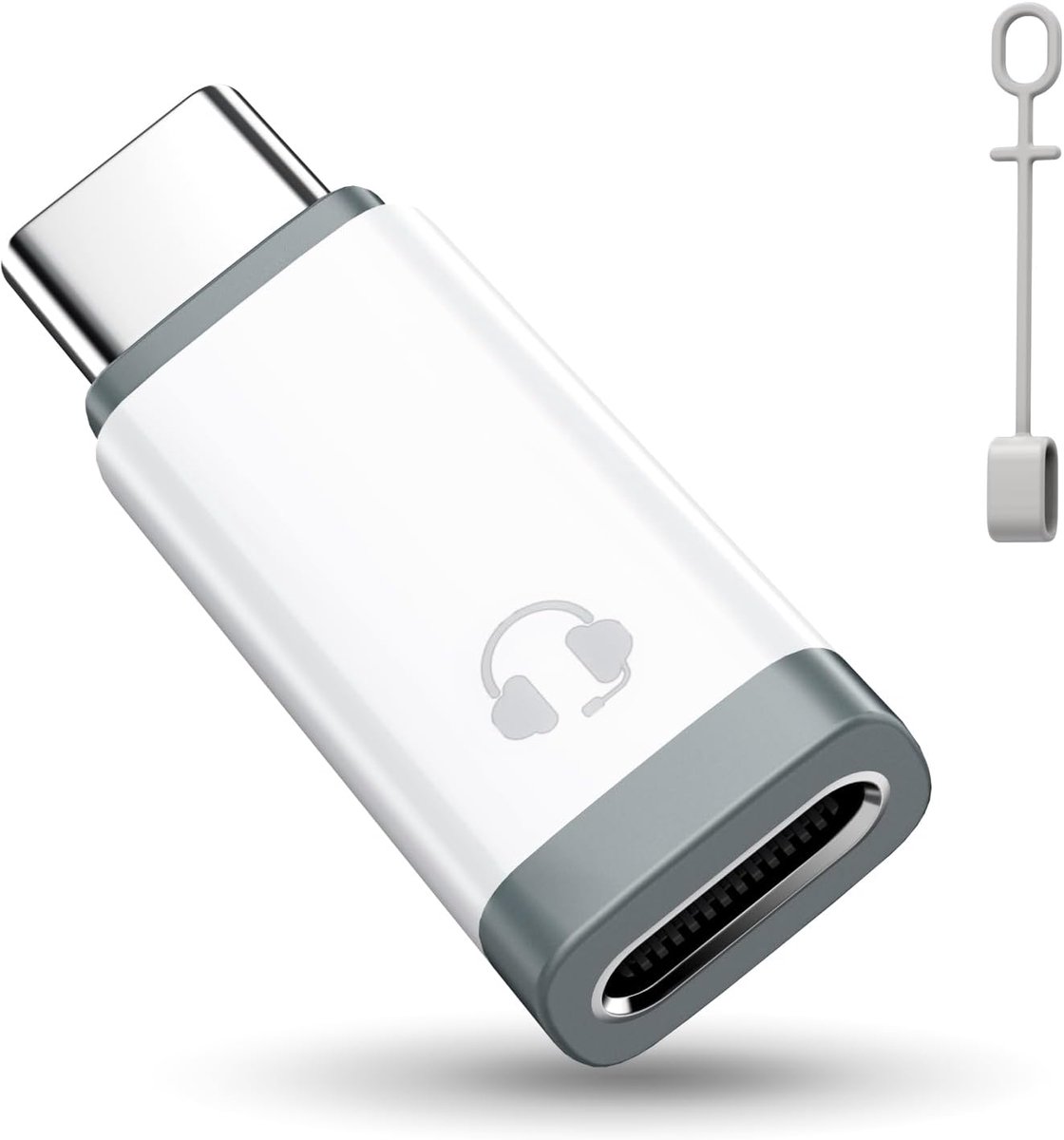 SnelShoppen - USB C Audio Hoofdtelefoon Adapter met In-line Controle, USB C Oordopjes Adaptor voor iPhone 16/15, iPad Air/Pro/Mini, Wit - Niet voor Op