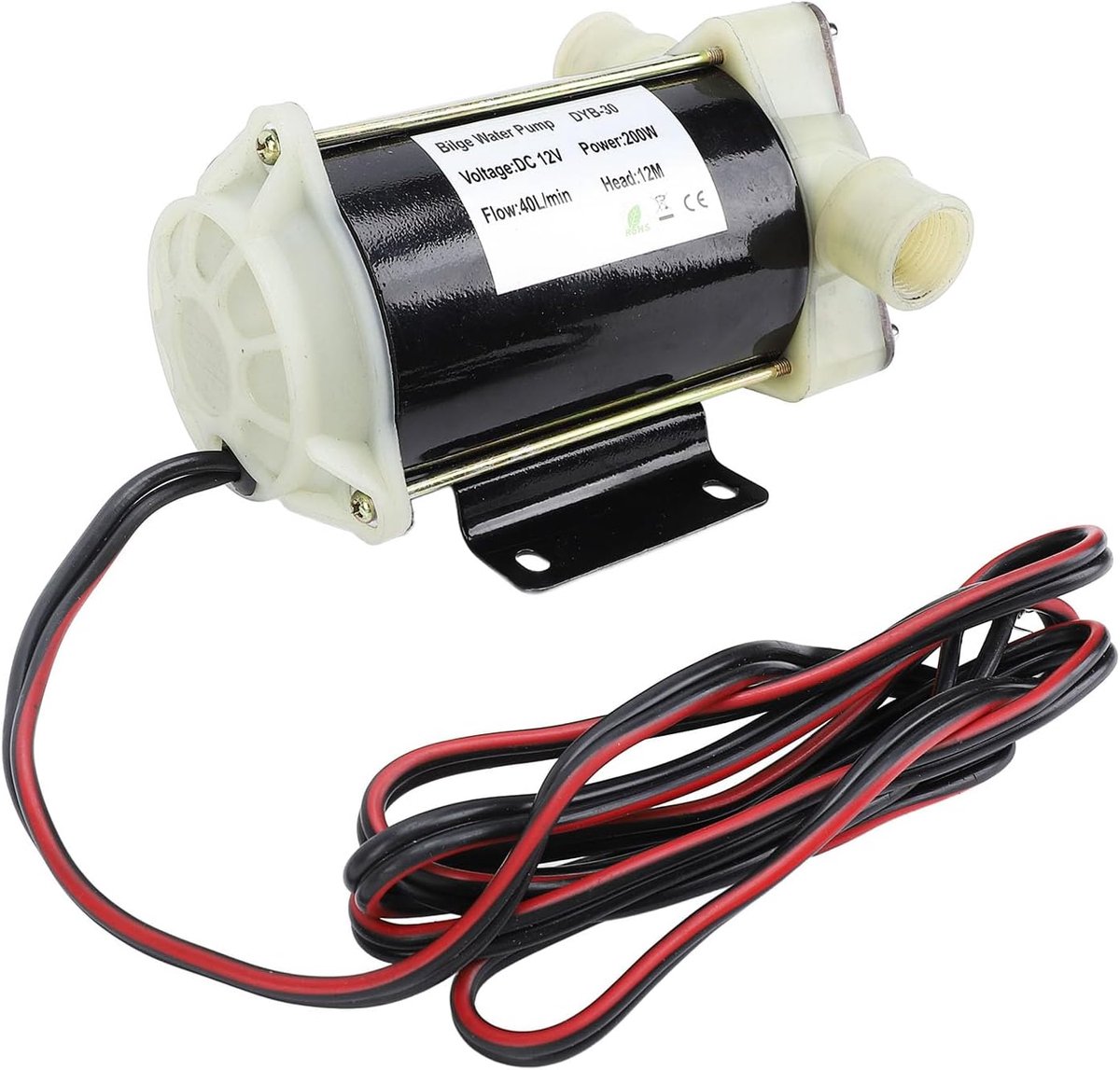 SnelShoppen - Zelfaanzuigende Bilgepomp 12V 200W, 12M Hoofddruk, 40L/Min Wateroverdracht, Flexibele Pomp voor Vers en Zoutwater, Ideaal voor Boot, Cam