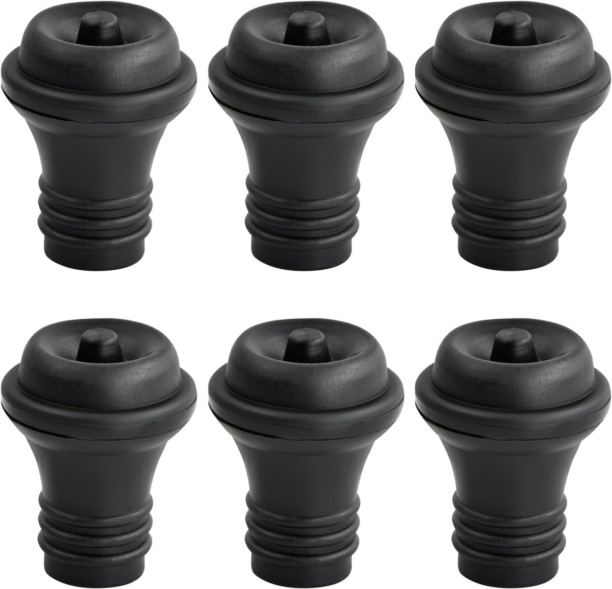 SnelShoppen - Volumoon Set van 6 Herbruikbare Vacuum Stops en Wijnpompen, Silicone Deurstoppers voor Afdichten van Flessen, Ideaal voor Wijnliefhebber