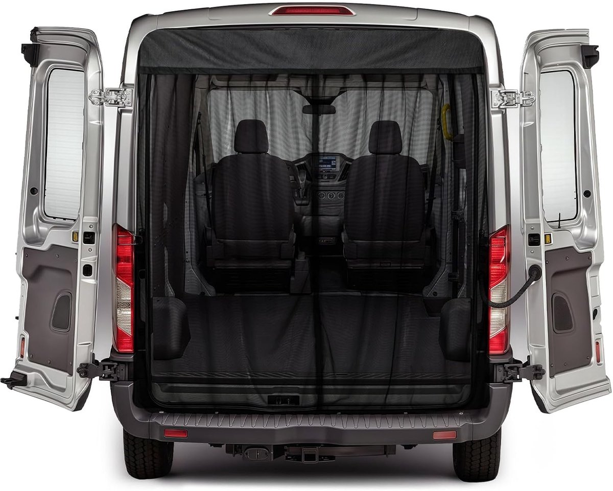 SnelShoppen - Insectennet voor Ford Transit Custom H2 Hoogdak, Magneet Achterdeur Insectenbescherming met 4-Zijdige Magneten voor Camping en Privacy