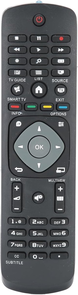 SnelShoppen - Universele Afstandsbediening voor LCD LED TV met Menu Navigatieknoppen, Vervangende TV Controller in Zwart met Hooge Compatibiliteit en