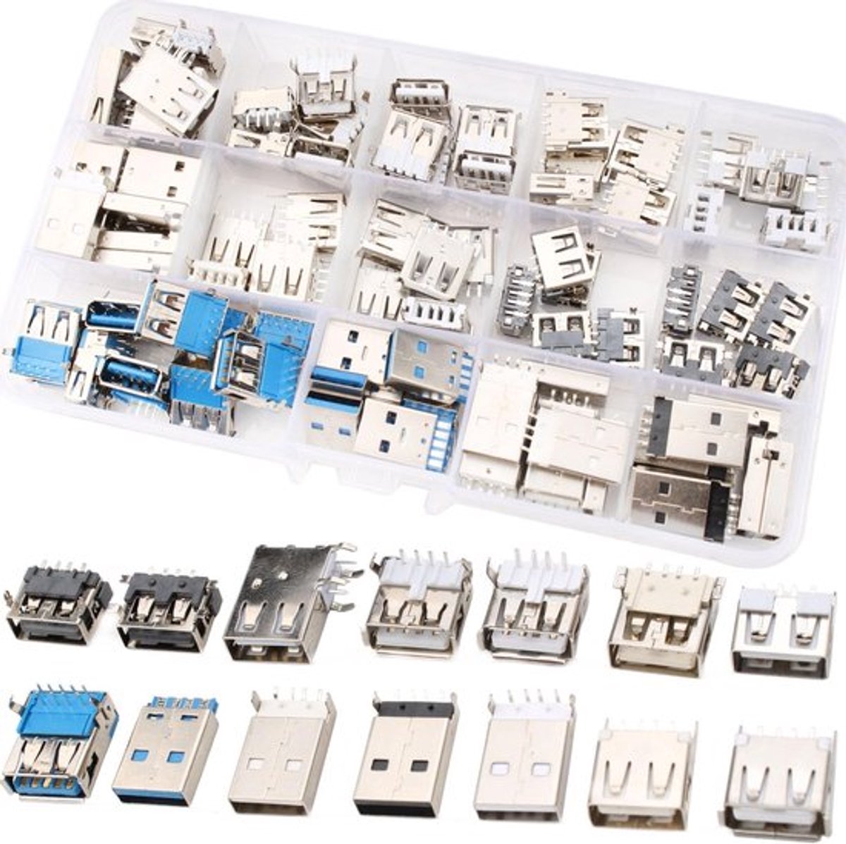 95PCS USB 2.0 en 3.0 Micro USB Plug Soldering Set voor DIY Circuit Board Assemblage en Adapter Gebruik