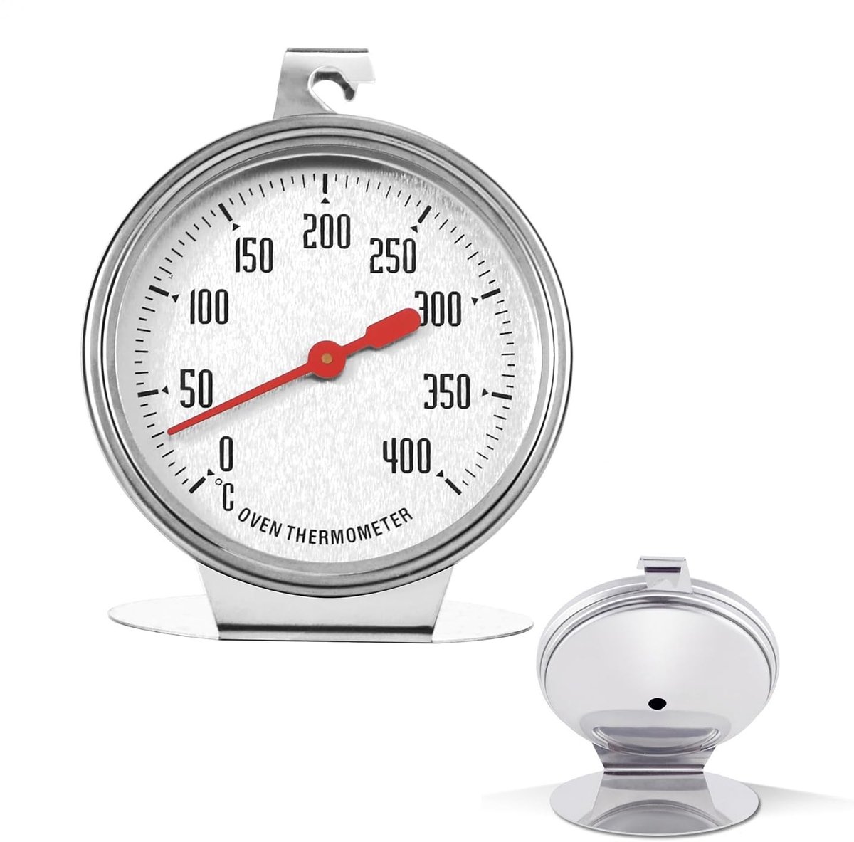 Oventhermometer - Zilver - 8,5 x 7 cm - Roestvrijstalen Multifunctionele Kookthermometer - Voor Bakken en Grillen