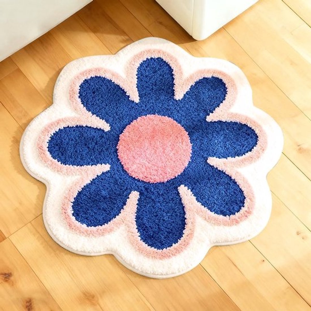 Comfortabele Daisies Badmat voor Woonkamer en Badkamer, Hoog Absorberend, 58 x 58 cm, Geschikt voor Keuken en Douche