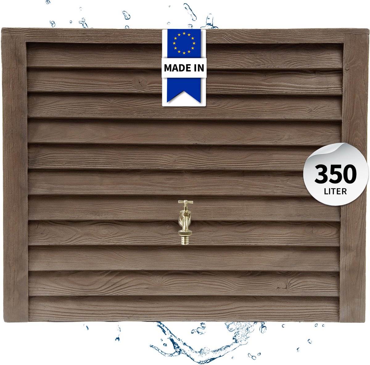 Garantia Woody colonne récupératrice d'eau 350 L bois foncé