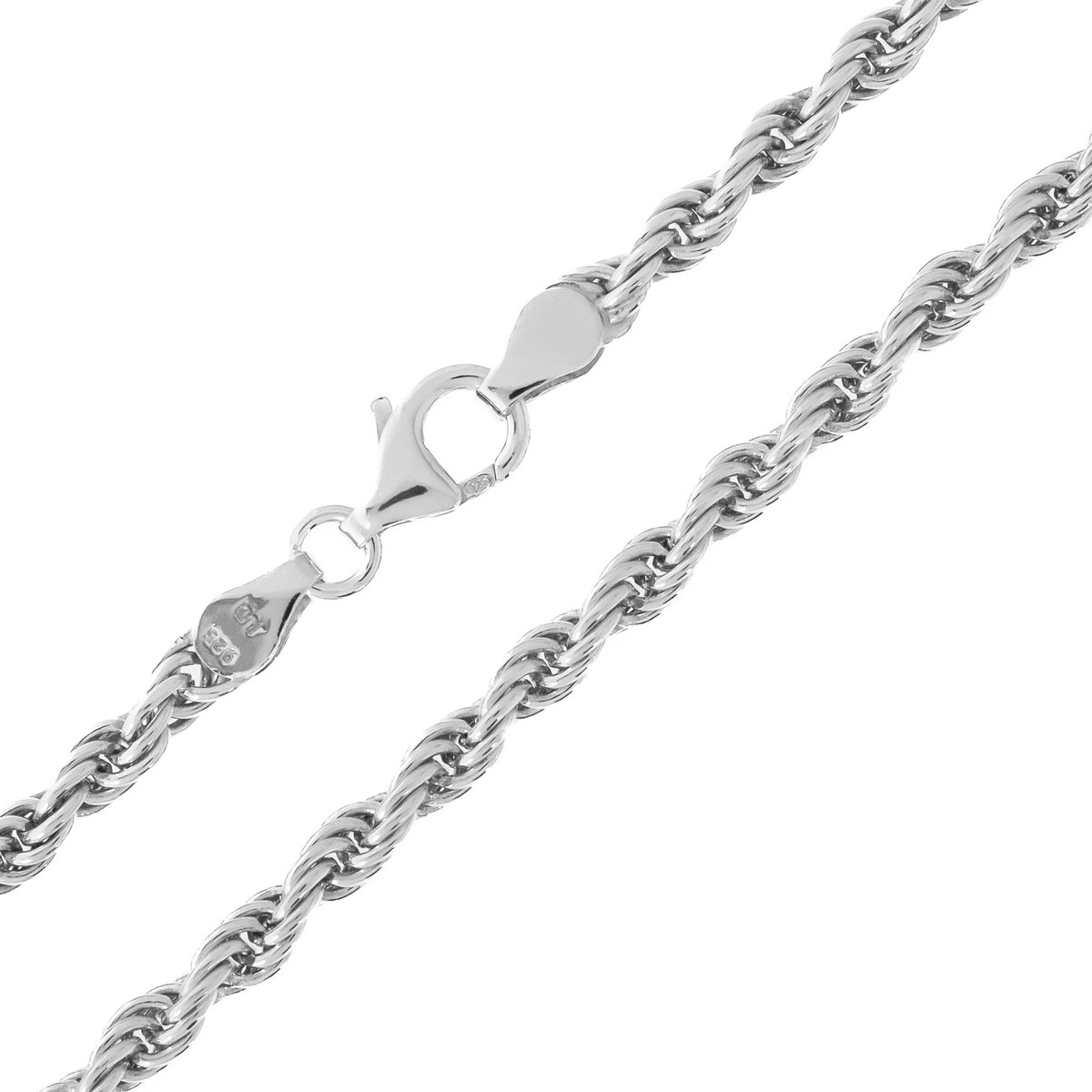 Cavill - 925 Sterling Zilver Touwketting - Zilveren Ketting 45 cm - Elegante Dames Zilveren Halsketting - Tijdloos Zilveren Sieraad