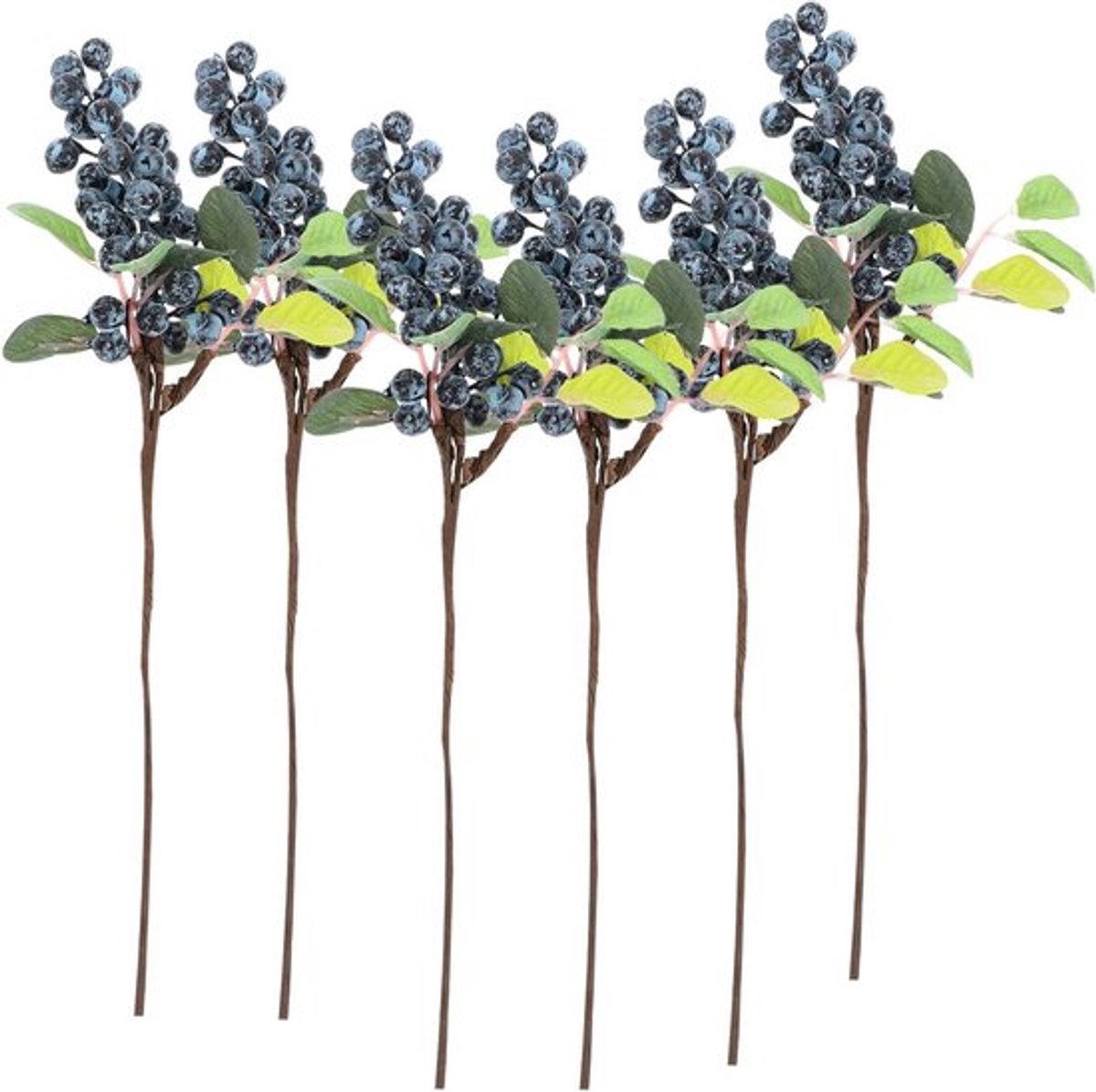 5 Stuks Blauwe Kunstmatige Bessen - Realistische Fruitdecoratie voor Kerst en DIY Thuisversiering
