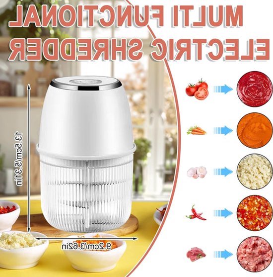 Draagbare Elektrische Mini Hakker 350 ml voor Uien, Fruit, Noten, Vlees en Knoflook met USB Aansluiting — afbeelding 2