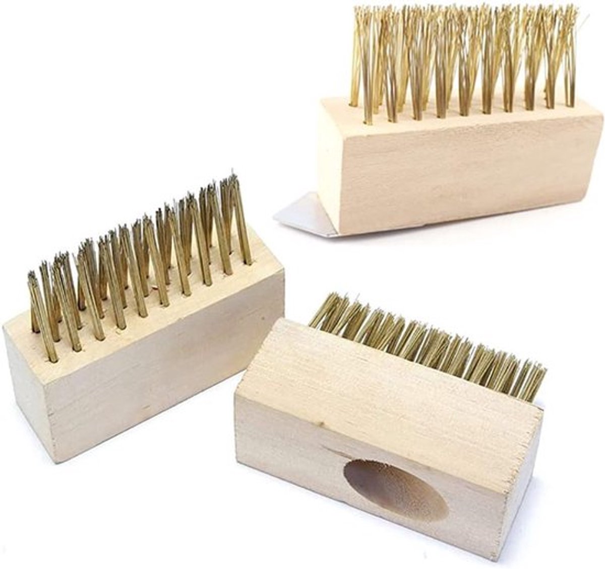 Houten borstel met metalen haren, perfect voor het wieden van terrassen en tuinen (5 vervangbare borstelhoofden)
