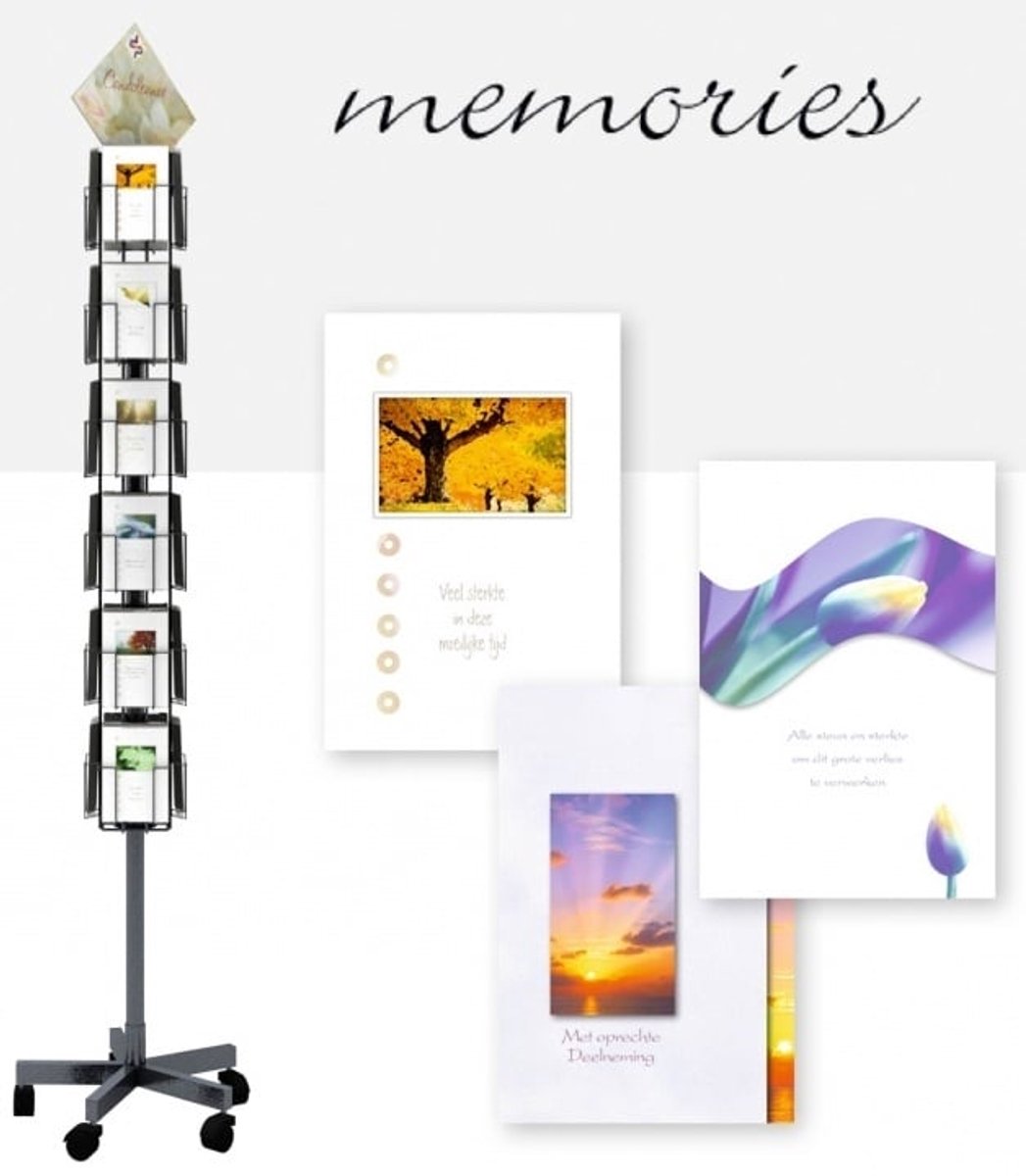 Memories Fries 11x17cm complete serie inclusief display in bruikleen, topkaart en backcards
