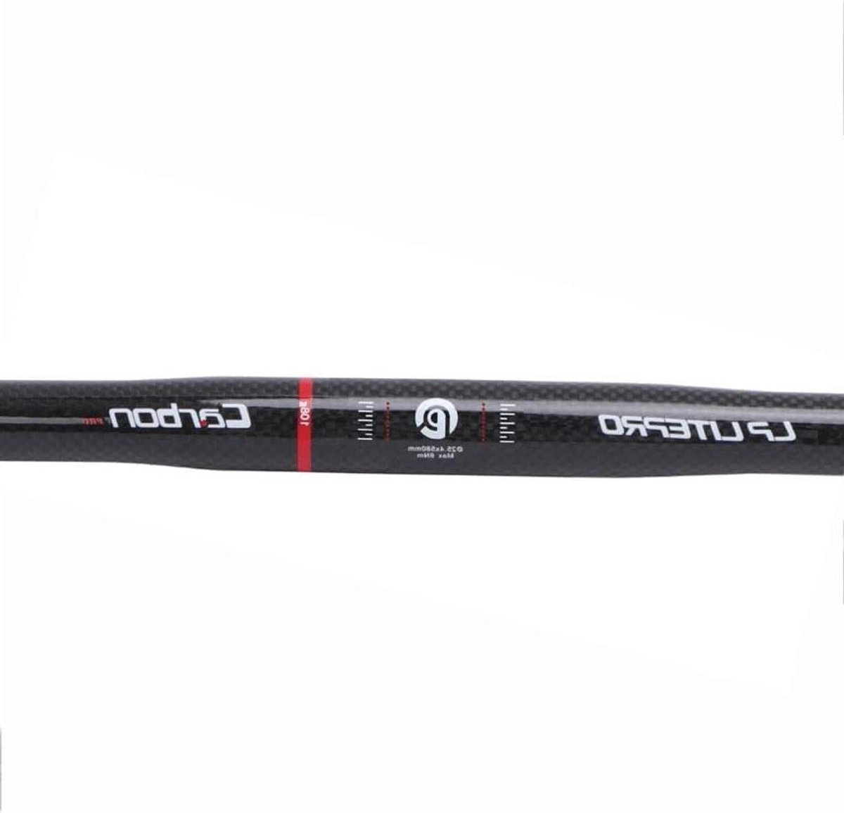 Vouwfietsstuur Carbon - Platte Stang BMX Stuur - Fietsen Comfortabeler Maken - Ultralicht Gewicht - 580 mm - Glans Zwart