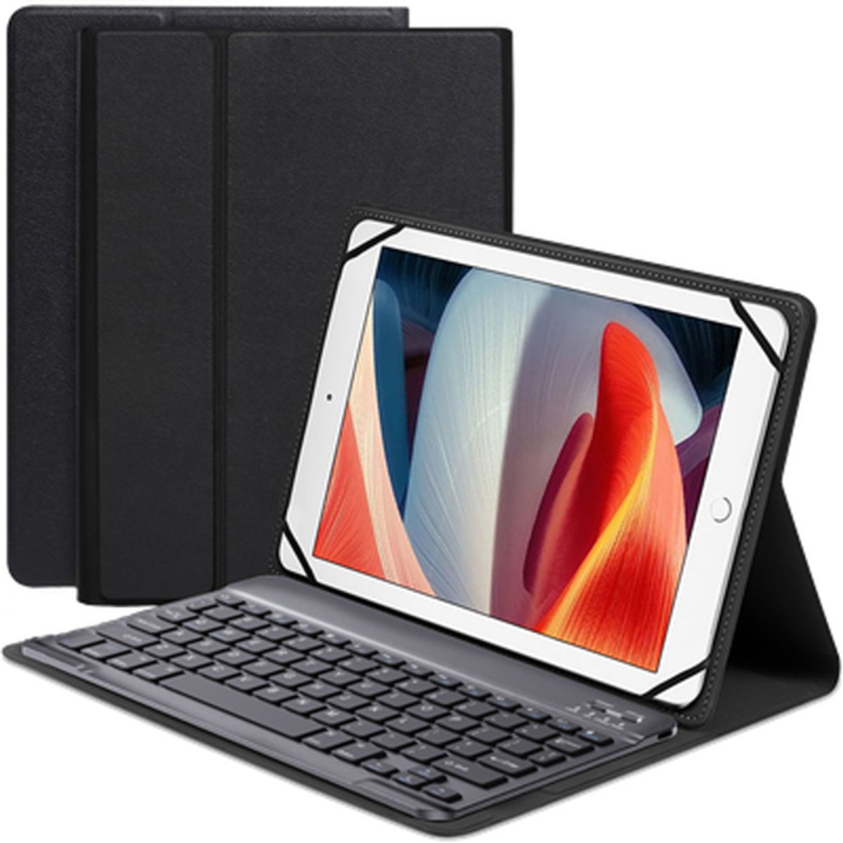 Just in Case tablet Hoes met Toetsenbord geschikt voor Universal 9-11 inch - QWERTY Bluetooth Keyboard Case - Zwart