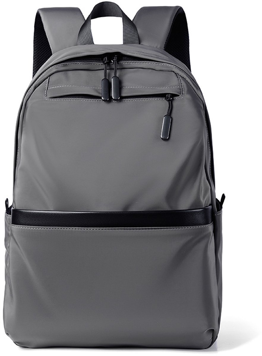 YAGXIG Fashion Rugzak - Effen Kleur Schooltas - Grote Capaciteit - Laptoptas voor 15,6 inch laptops - Zakelijke Reisrugzak - Studenten Schooltas - Grijs
