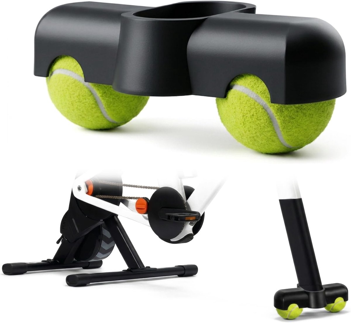 Rocker Plate Voeten voor Indoor Cycling - Adapter voor Zwift met 2 Tennisballen, Geluidsreductie en Verbeterde Stabiliteit voor Fietstraining