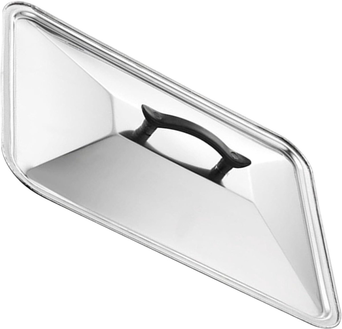 RVS Bakplaat Deksel - Smeltkap Kaas Gril - Koken op Inductie - Hittebestendige Randen - 40 x 30 cm - Zilver