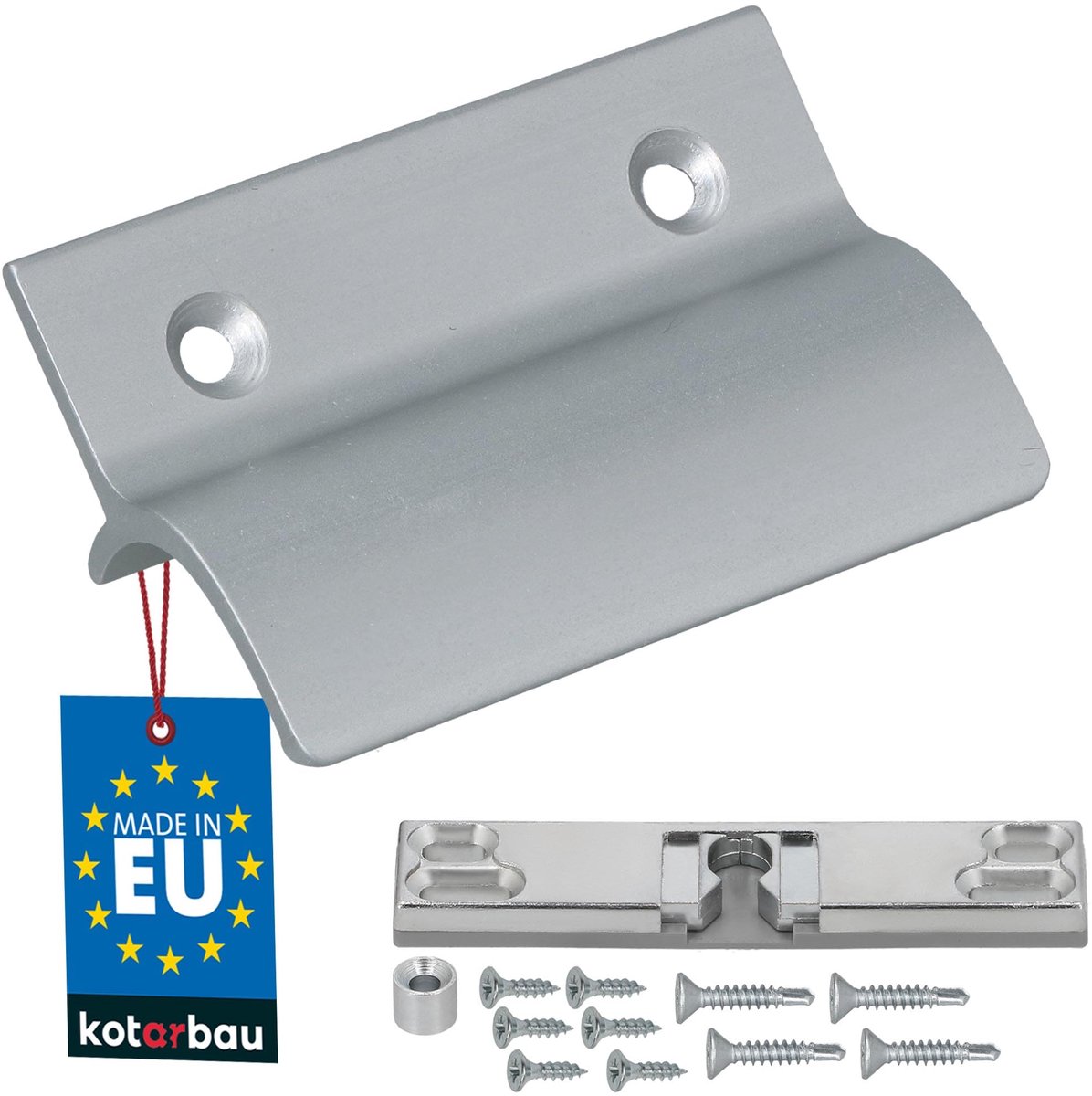 KOTARBAU® Balkondeurgreep - Terrasdeurgreep - met Balkondeur Snapper - Zilver - Deurgreep Balkon - Terrasdeurgreep met Afstandhouder - Aluminium