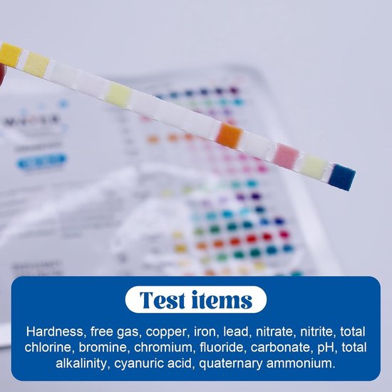 Complete Set van 16 in 1 Water Test Strips voor Drinkwater - Test Hardheid, Lood, Ijzer en Koper - 50 Stuks voor Eenvoudige Kwaliteitscontrole van Water — afbeelding 3