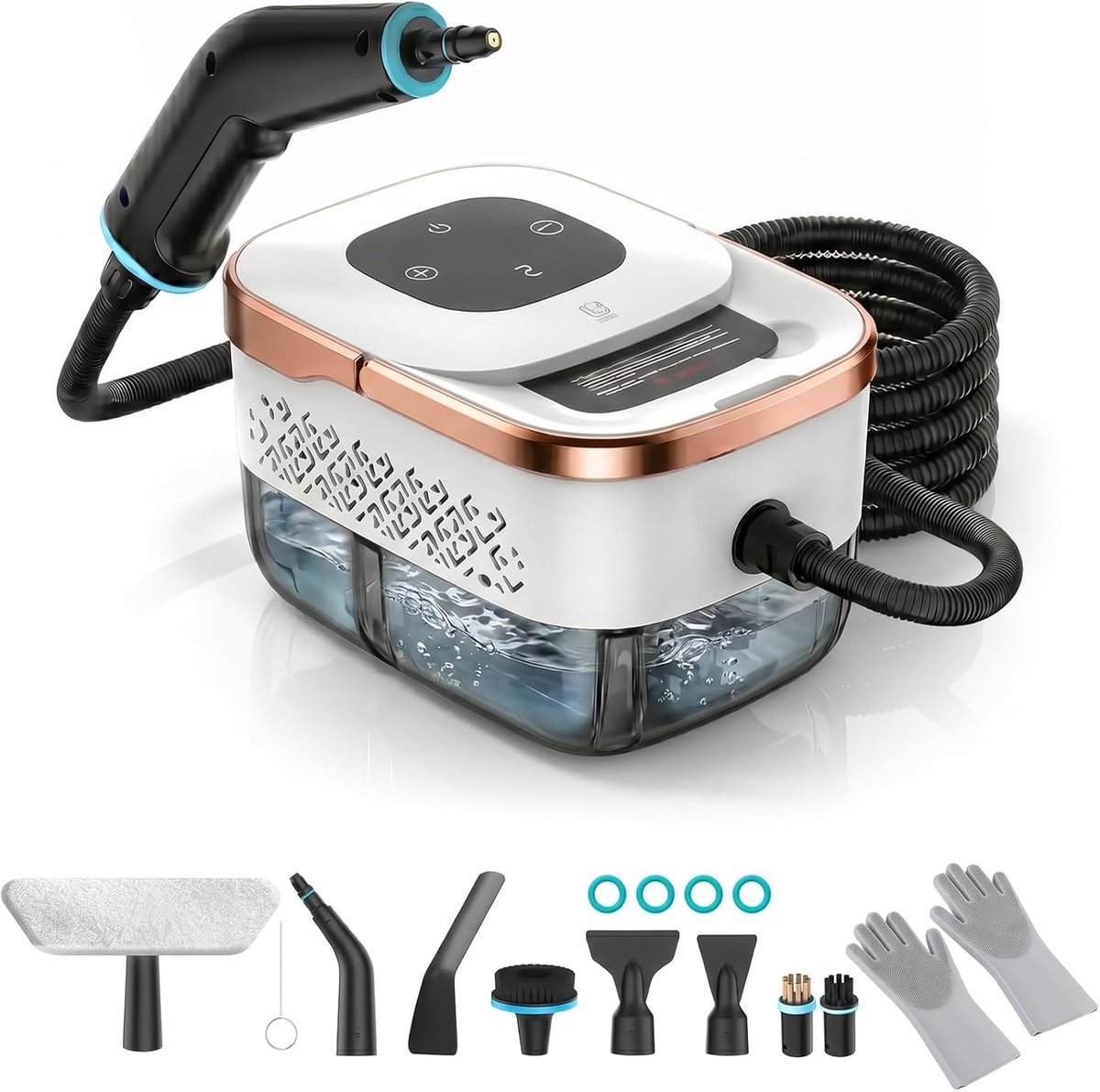 Handheld Stoomreiniger - Wit - Draagbare Stoomreiniger met 8 Opzetstukken - Voor Huishoudelijk Gebruik