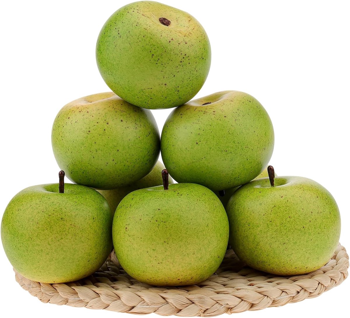 6pcs Levensecht Kunstfruit Groen Appel Faux Nep Appels Fruit Woonaccessoires Huis Keuken Kabinet Decoratieve