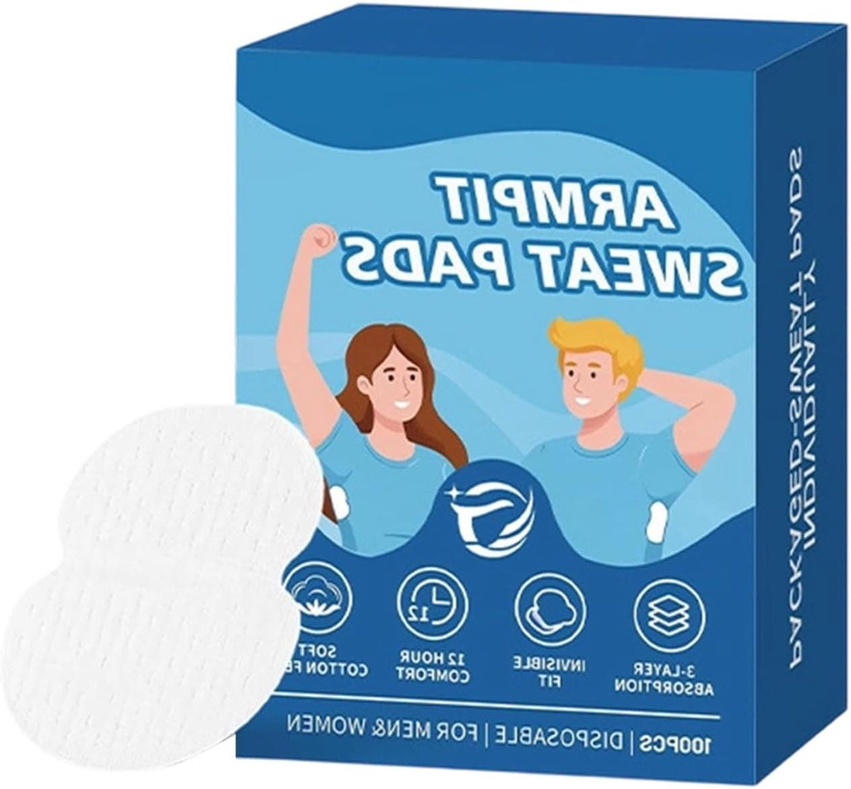 Oksel Zweetpads - Zweetbeschermers - Kleding Beschermen - Onzichtbaar en Absorberend - 100 Stuks - Wit