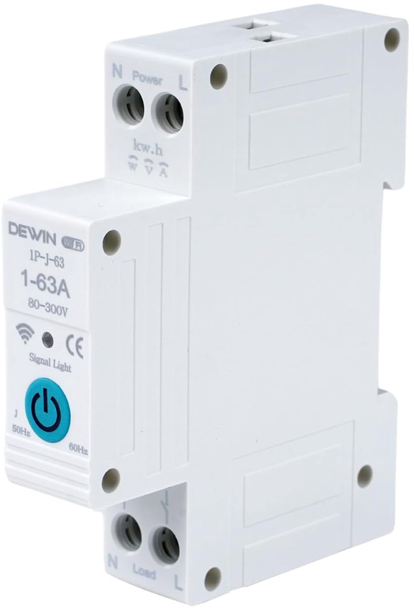 Tijdschakelaar Din Rail 63A - Tuya Smart WiFi Schakelaar - Automatische Timer - Real-time monitoring - ShopVlot
