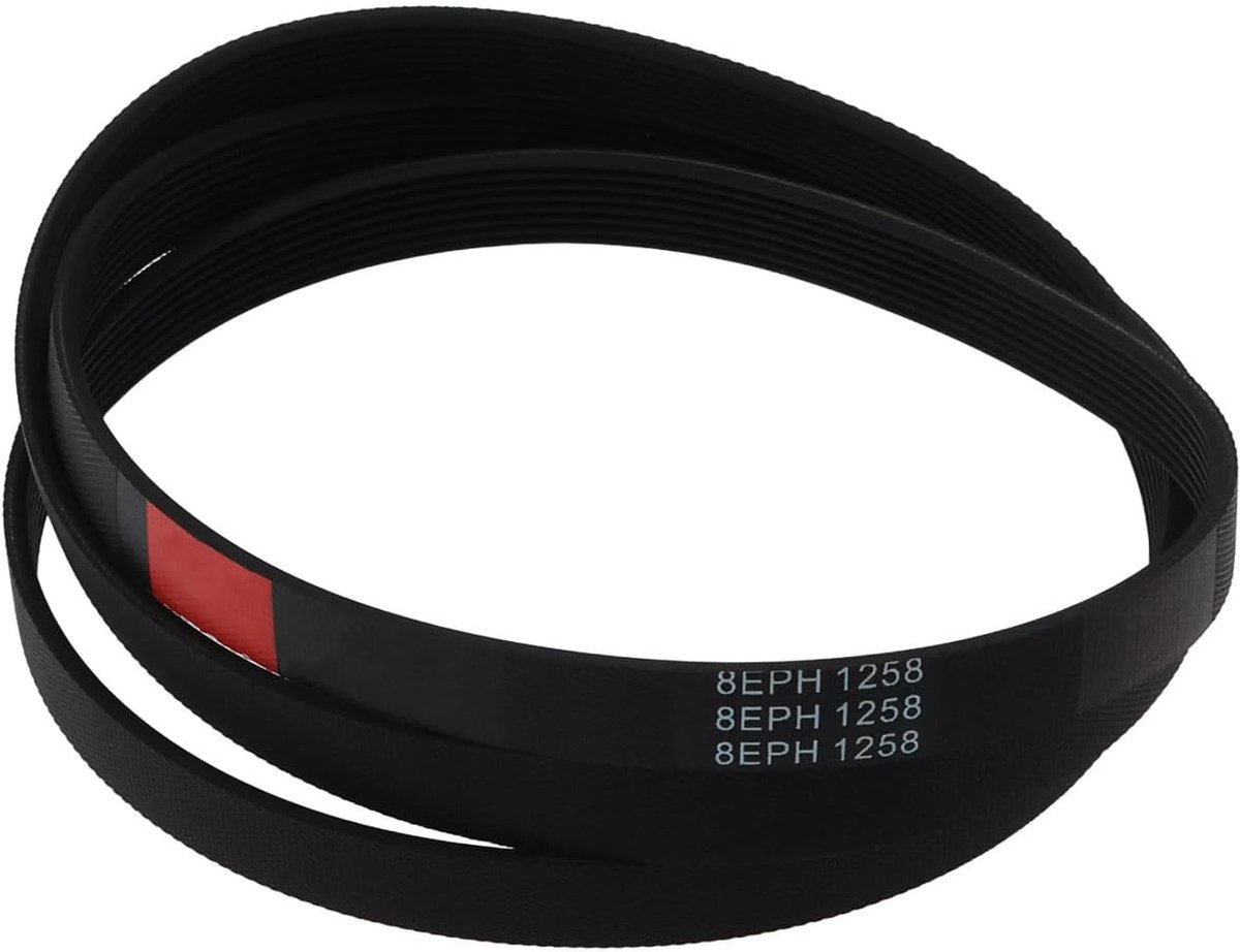 SnelShoppen - Vervangende Wasmachine Aandrijfriem 8EPH1258 Rubber 1258mm X 13mm 8 Ribben Geschikt voor Diverse Modellen