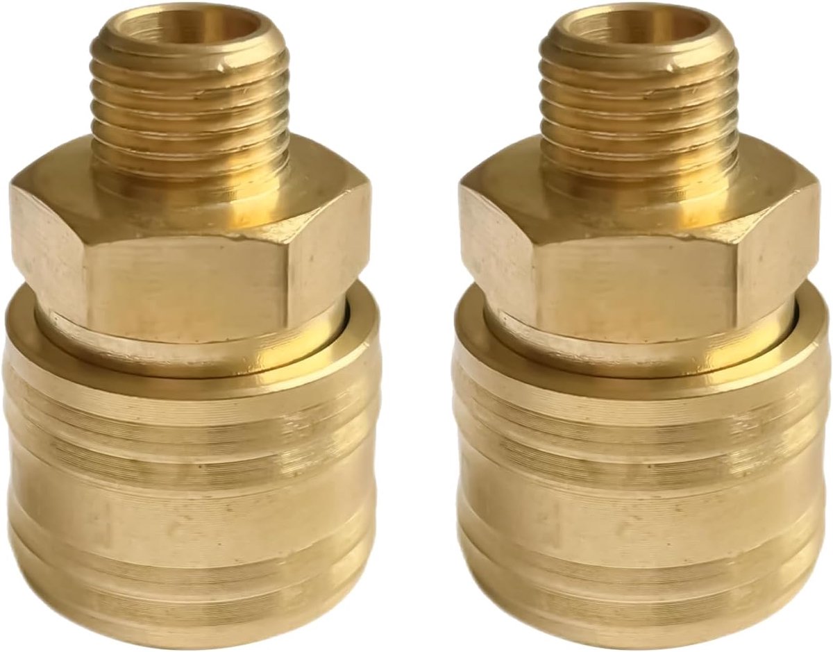 Sneldisconnector 1/4 inch BSP - Messing Pneumatische Koppeling - Met Terugslagklep - Eenvoudige Verbinding - ShopVlot