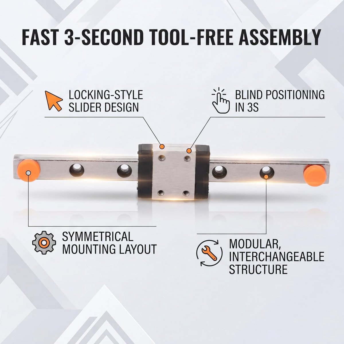 SnelShoppen - Linear Guide Rail MGN7C-100-1R met Auto Blok voor CNC Machines, Precisie Positionering, Onderdeel voor Injectie Molding Machines en Mini