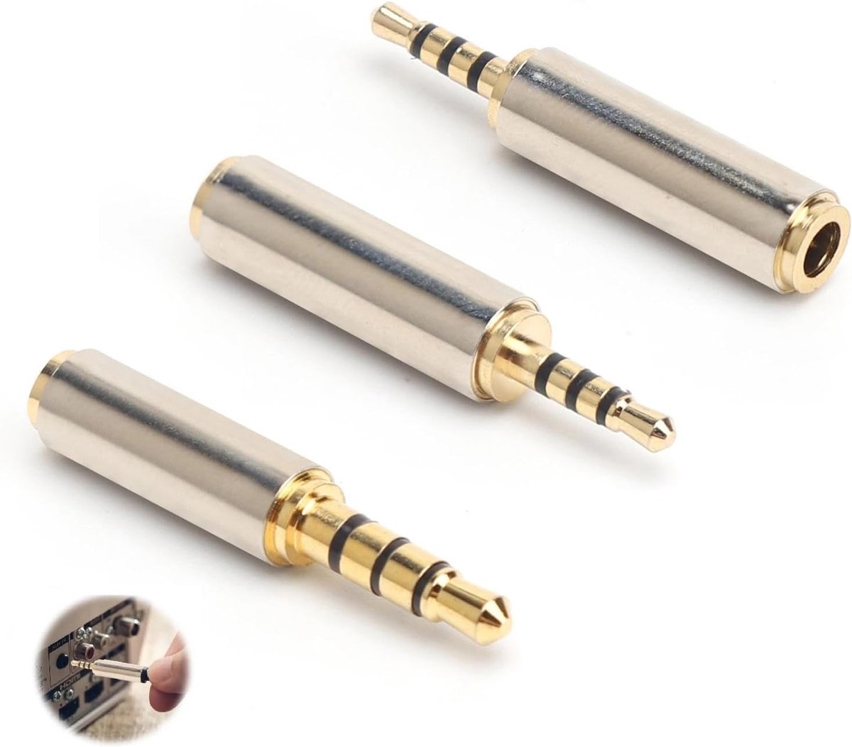 Audio Adapter 2.5 mm naar 3.5 mm - Stereo set - Goudgeplateerde jacks - Perfect voor muziek en professionals - ShopVlot