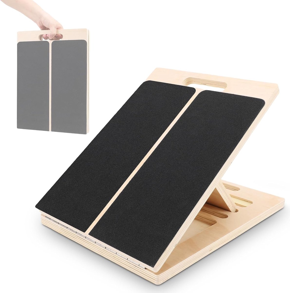 SnelShoppen - Verstelbare Houten Bevelplaat voor Stretching, Antislip, Inclined Plate voor Voet, Been en Enkel Vermoeidheid, Ideaal voor Diepe Squats,