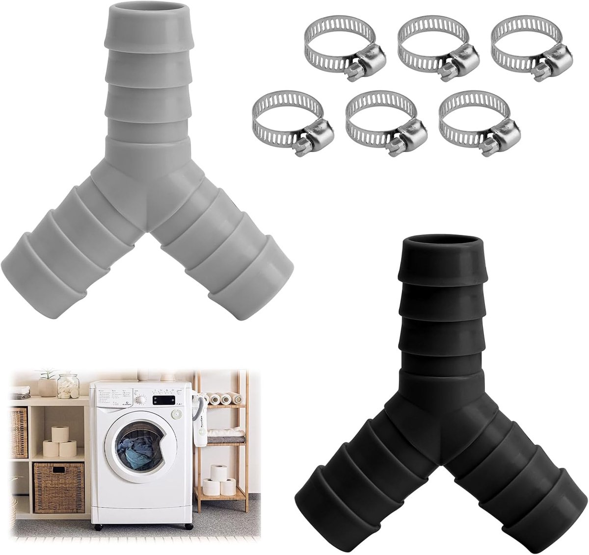 Y-distributeur 2-way manifold - wateraansluiting - met 6 slangklemmen - eenvoudig te installeren - ShopVlot