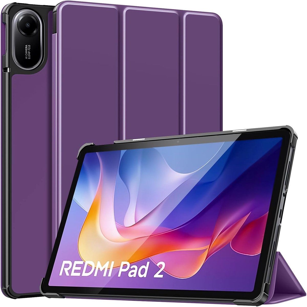 SnelShoppen - Dunne en Lichte Beschermhoes voor Xiaomi Redmi Pad 2 - Hard Polycarbonaat Achterkant met Auto Wake/Sleep Functie - 11 Inch Tablet, Diep