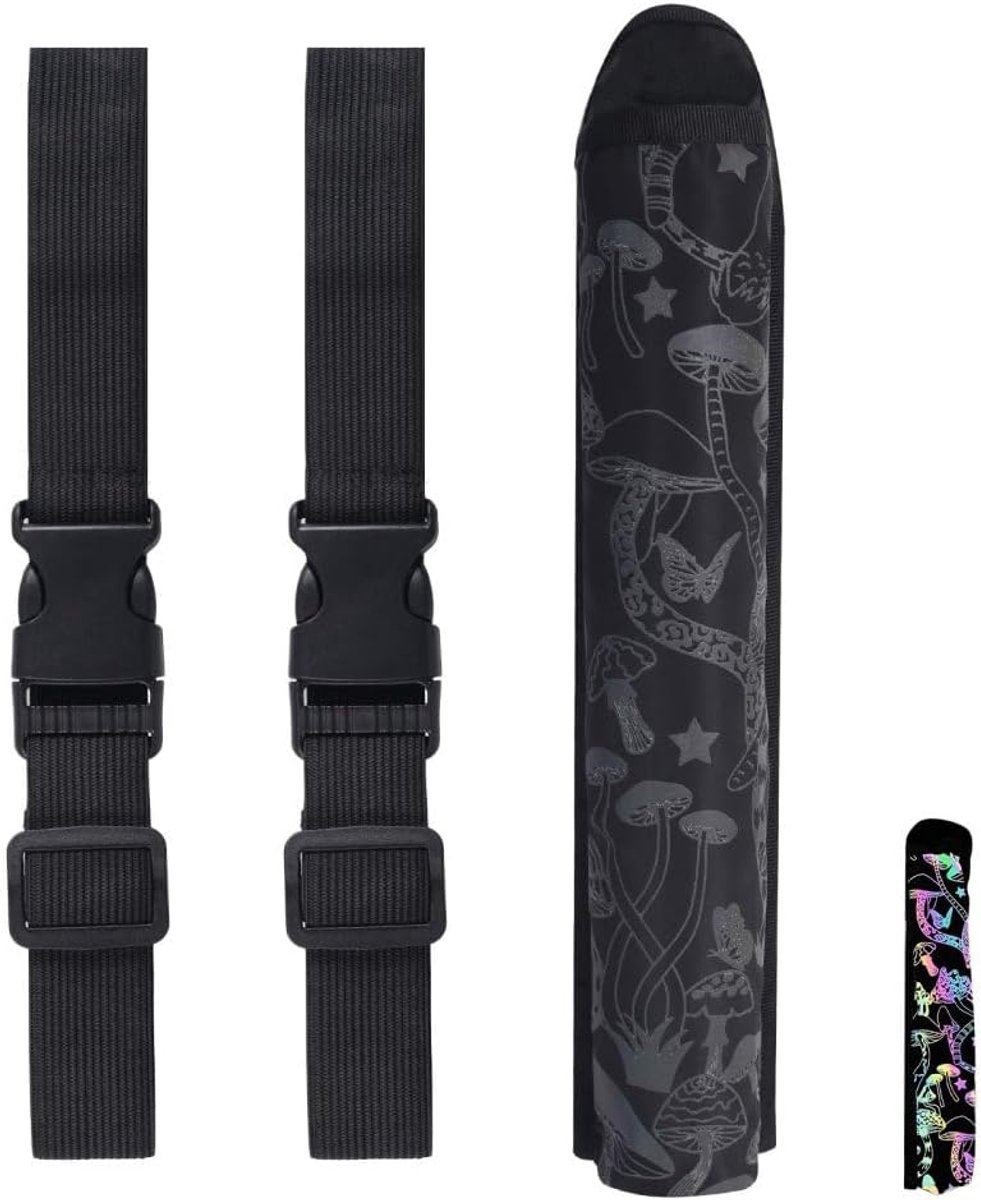 SnelShoppen - Rave Fan Holster, Reflecterende Vouwbare Fan Houder met Verstelbare Elastische Band voor Dans, Feesten, Optredens, Taiji Fan, Praktijk,