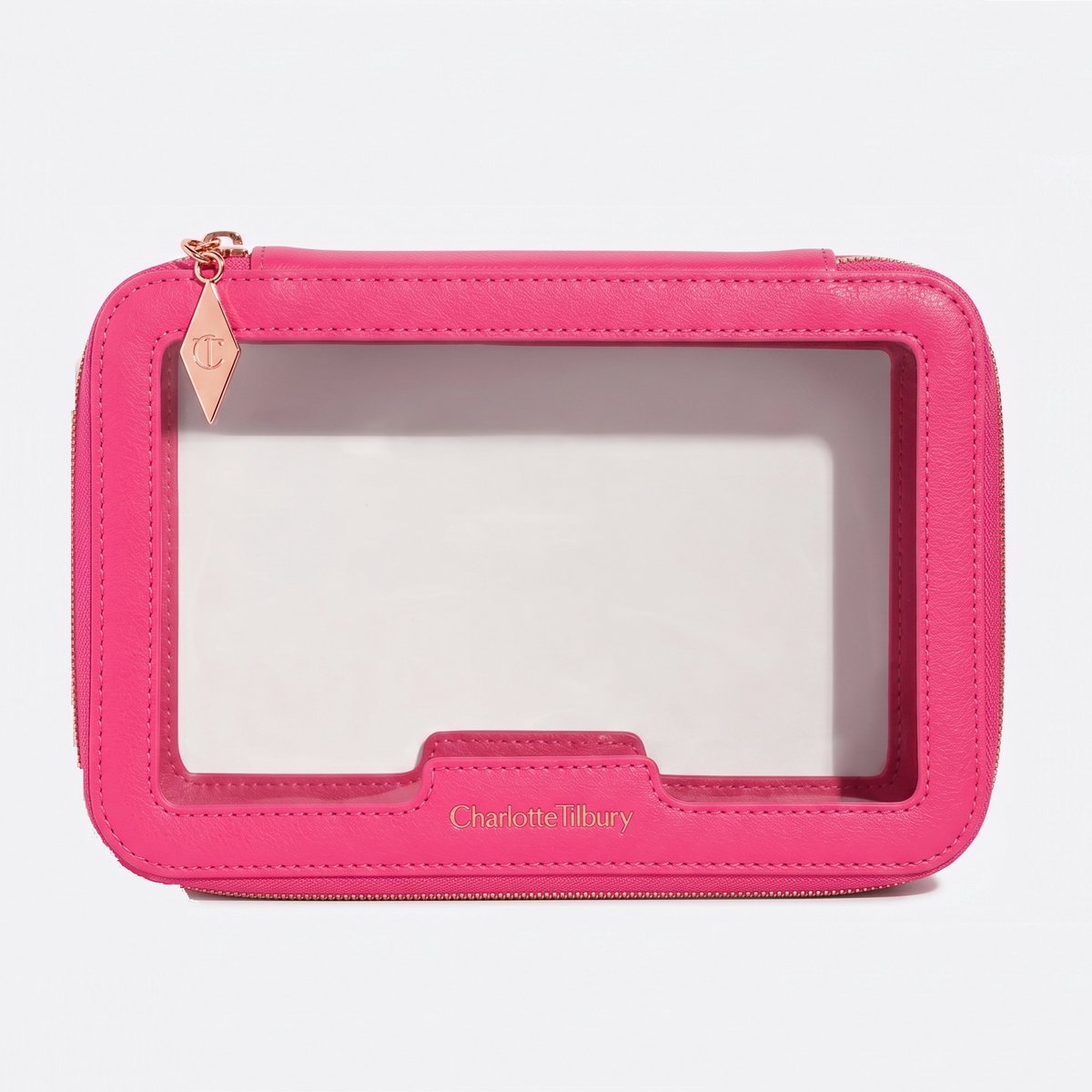 Charlotte Tilbury - Pillow Talk Makeup Bag - Luxe Transparante Toilettas - Make-up Koffer & Organizer - Roze