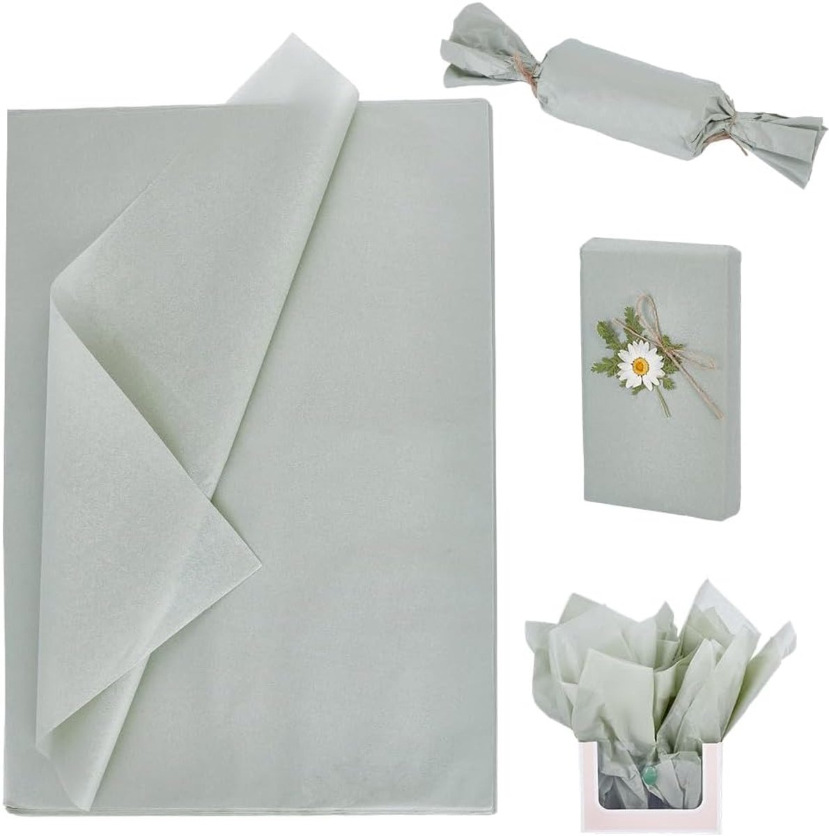SnelShoppen - Tissuepapier Lichtgroen 150 Vellen 50 x 35 cm - Cadeauverpakking, Ambachten, Bruiloft, Verjaardagsfeestje Decoratie