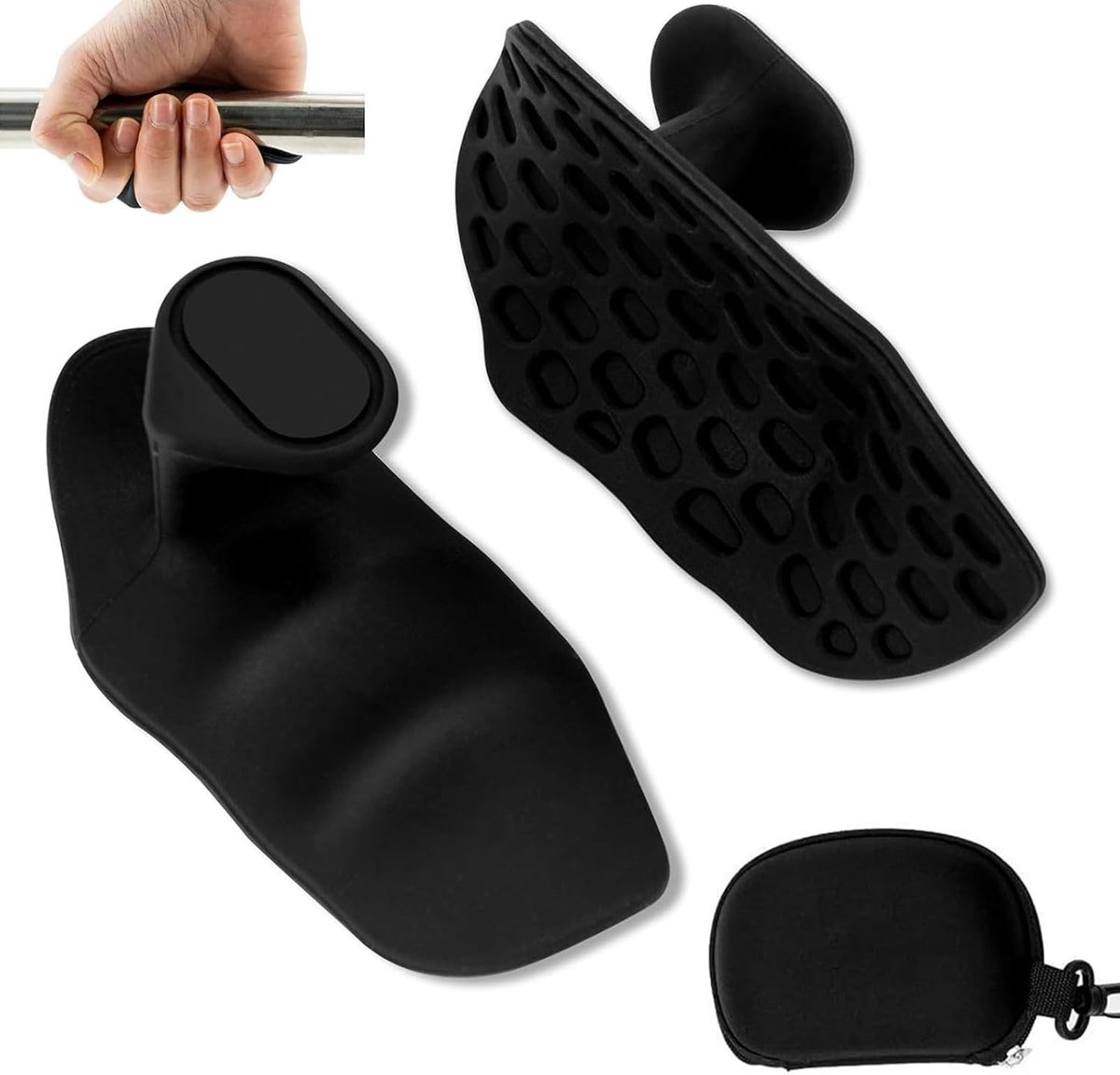 SnelShoppen - 1 Paar Antislip Handgrepen van Siliconen voor Gewichtheffen - Gripbekleding voor Lange Halterstang - Handtraining en Handbescherming - Z