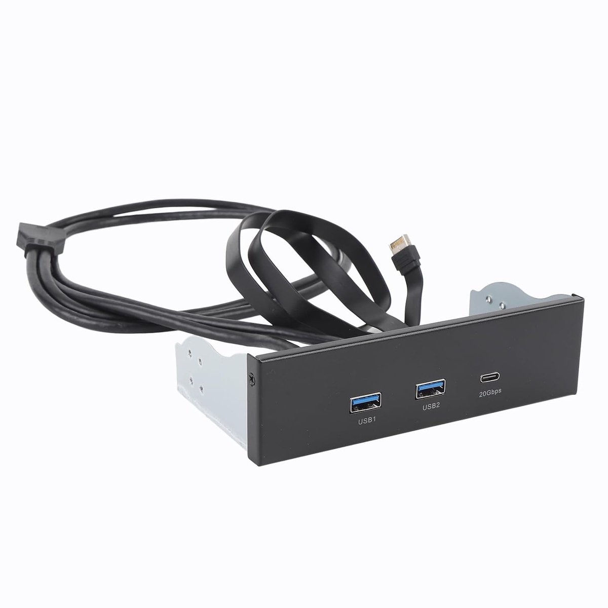 SnelShoppen - USB 3.2 Gen 2 Frontpaneel Hub met 5.25-inch Behuizing, Dual USB A/Type C Poorten voor Snelle Gegevensoverdracht, Ideaal voor OS X Gebrui
