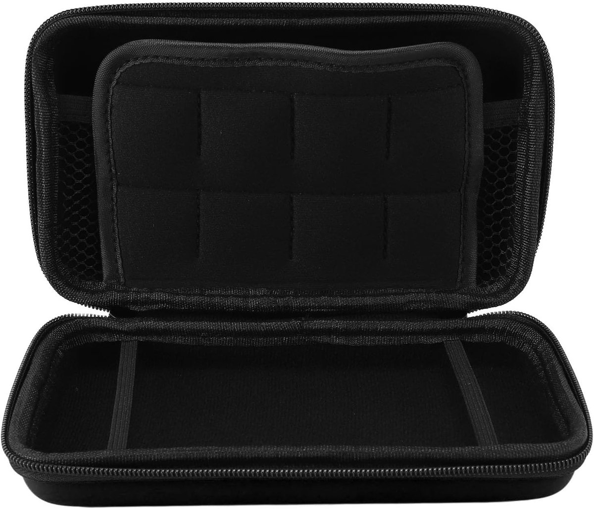 SnelShoppen - Draagtas voor 3DS, Nieuwe 3DS XL, Nieuwe 2DS XL - Hard Beschermhoes Reiszak Super NES Editie met Binnenvak voor 8 Games (Zwart)