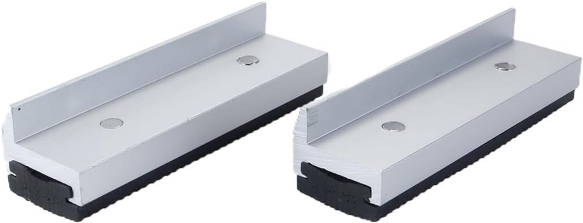 SnelShoppen - 100 mm Vise Jaws, Magnetische Vervangingsklemmen voor Klemvise, Ideaal voor Doe-Het-Zelf en Professioneel Gebruik, Aluminium met Zachte
