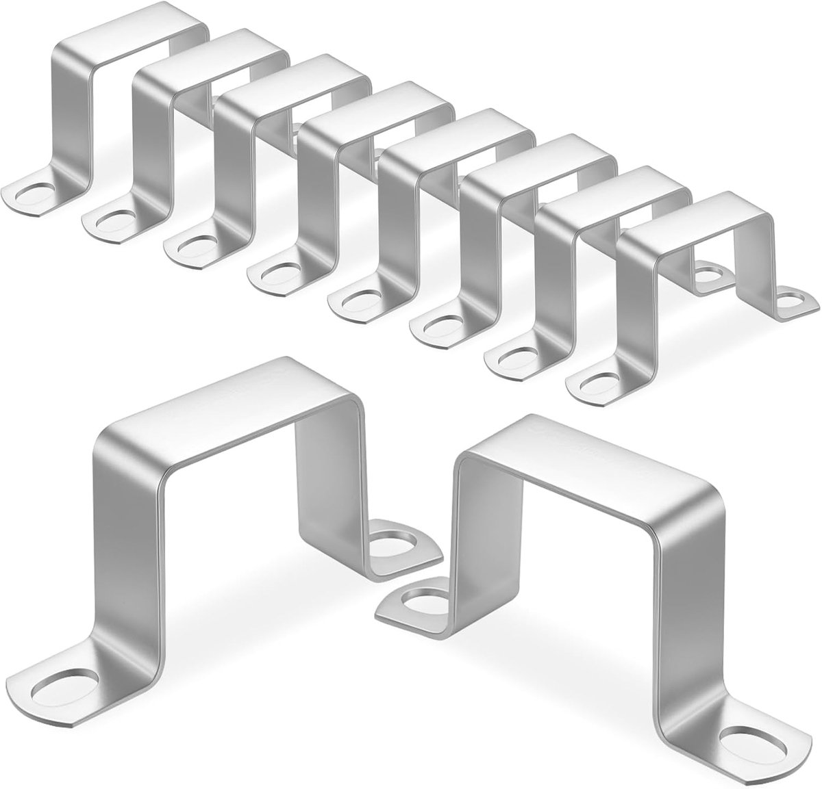10 pieces square clamps, stainless steel, 40 x 40 mm - Pipe clamp for square pipes, stainless steel, U-bracket for - ShopVlot