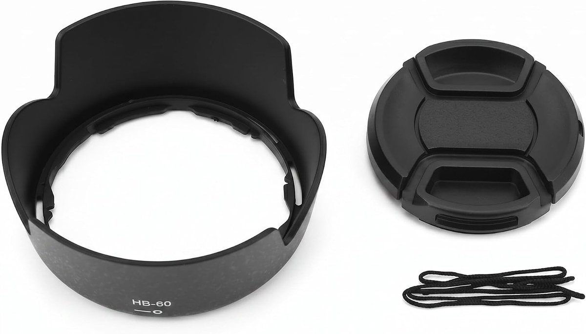 SnelShoppen - Lenskap en Lenshood Vervanging voor AF-S DX 18-55mm f/3.5-5.6G VR II D3200 D3300 D5200 D5300 - Bescherming, Voorkomt Flits en Vlekken, I