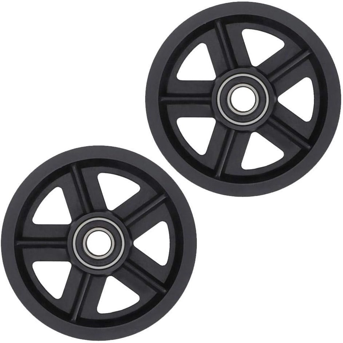 SnelShoppen - Sliding Door Pulley Set 2 Stuks - Stalen Schuifdeur Hanger met Nylon Rollen - Zwart - Voor Schuifdeuren, Barn Deuren, Makkelijk Te Insta