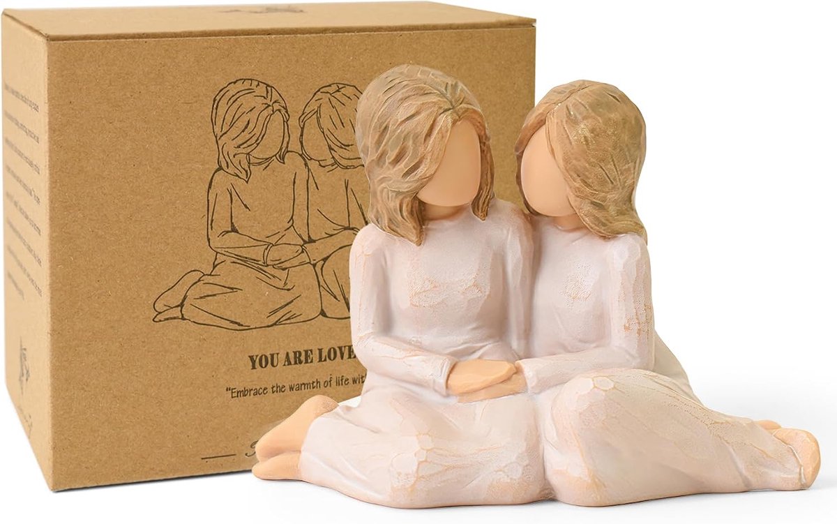 SnelShoppen - Vriendschapsbeeldjes voor Vrouwen, Verjaardagscadeaus voor Beste Vriendin, Sculptuur Handgeschilderd voor Huisdecoratie Ornamenten