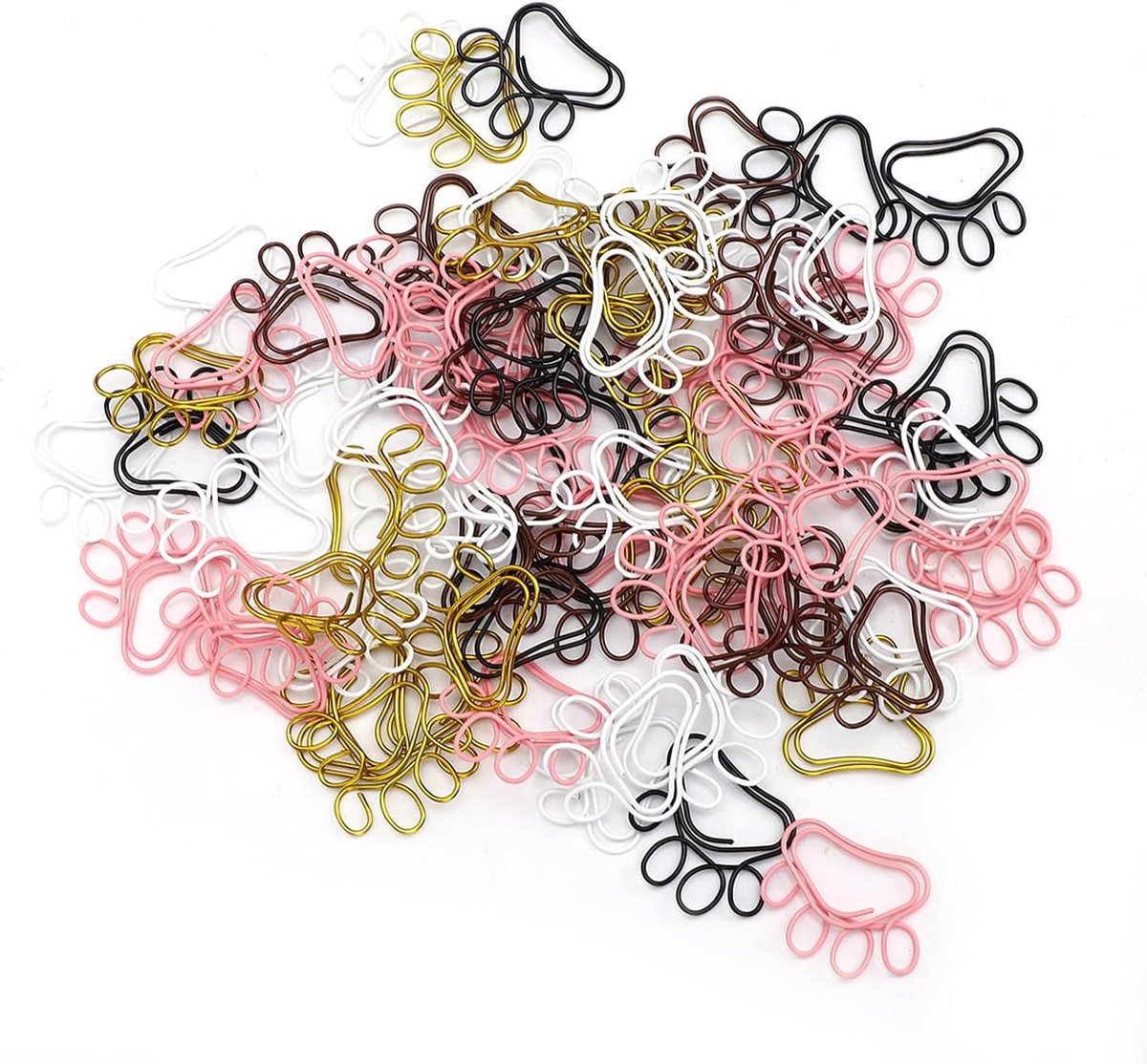 SnelShoppen - Kattenpoot Paperclips, 80 Stuks Roestvrij Staal Kleurige Paperclips Met Schattige Ontwerpen Voor Werk School Kantoor Benodigdheden Docum