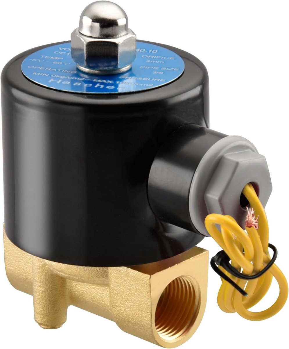 SnelShoppen - Elektrische Solenoïde Ventiel 2W-040-10, PT3/8'', DC12V, Normaal Gesloten, Vervangingsventiel voor Water, Directe Actie, 20VA