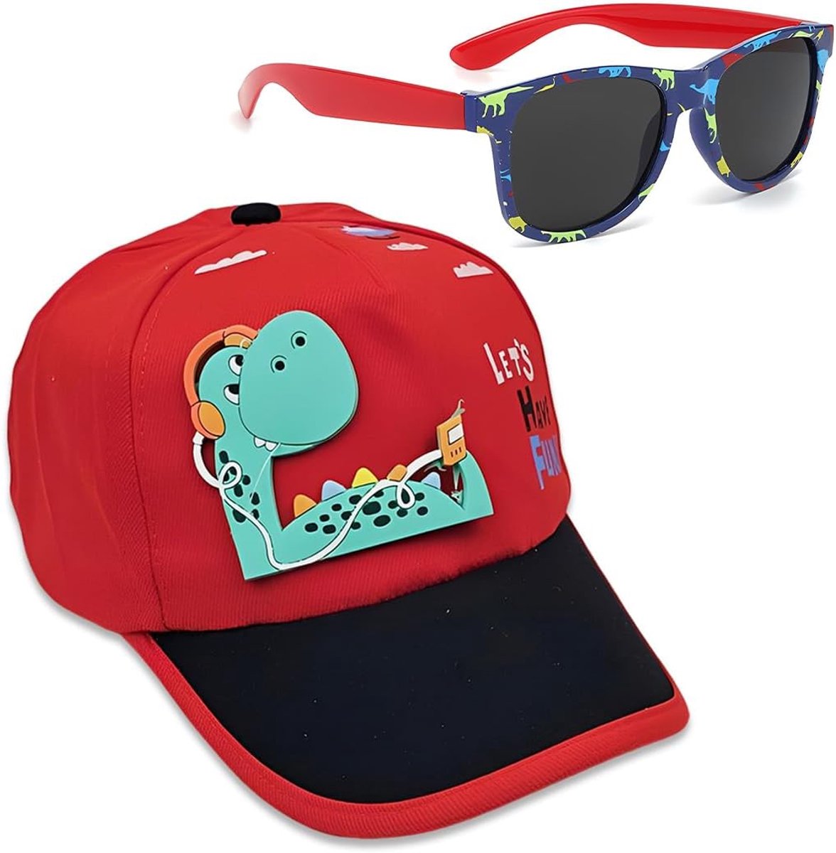 Baseballpet set voor kinderen - zomeraccessoires - met zonnebril - bescherming tegen zonlicht - ShopVlot