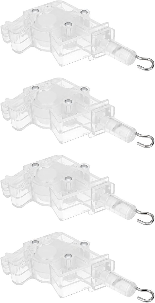 SnelShoppen - 4 Stuks Laag Profiel Wand Tilter Mechanisme met Vierkante 3/16" Haakverbinding voor 2" Horizontale Houten/Faux Houten Jaloezieën