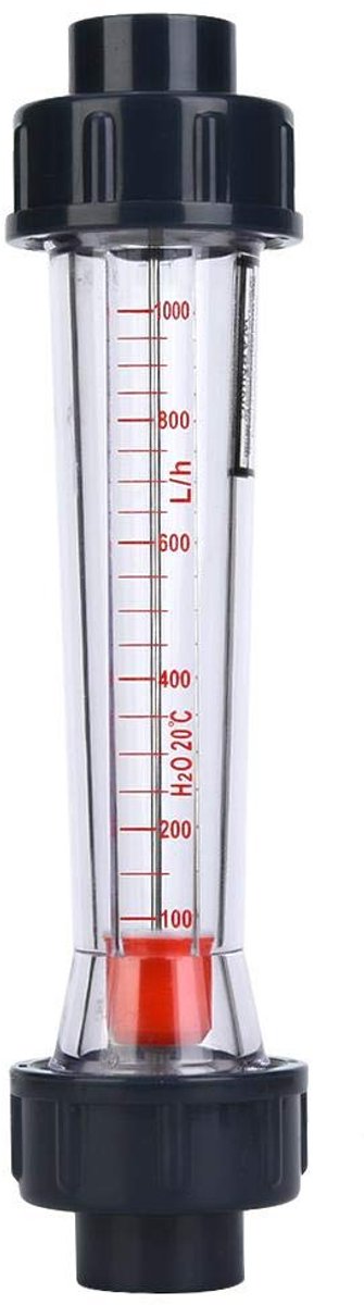 SnelShoppen - Plastic buis flow meter, vloeistofmeter met platte mond (binnendiameter 25mm / 1 inch), nauwkeurig 100-1000L/H, transparant, ABS kunstst