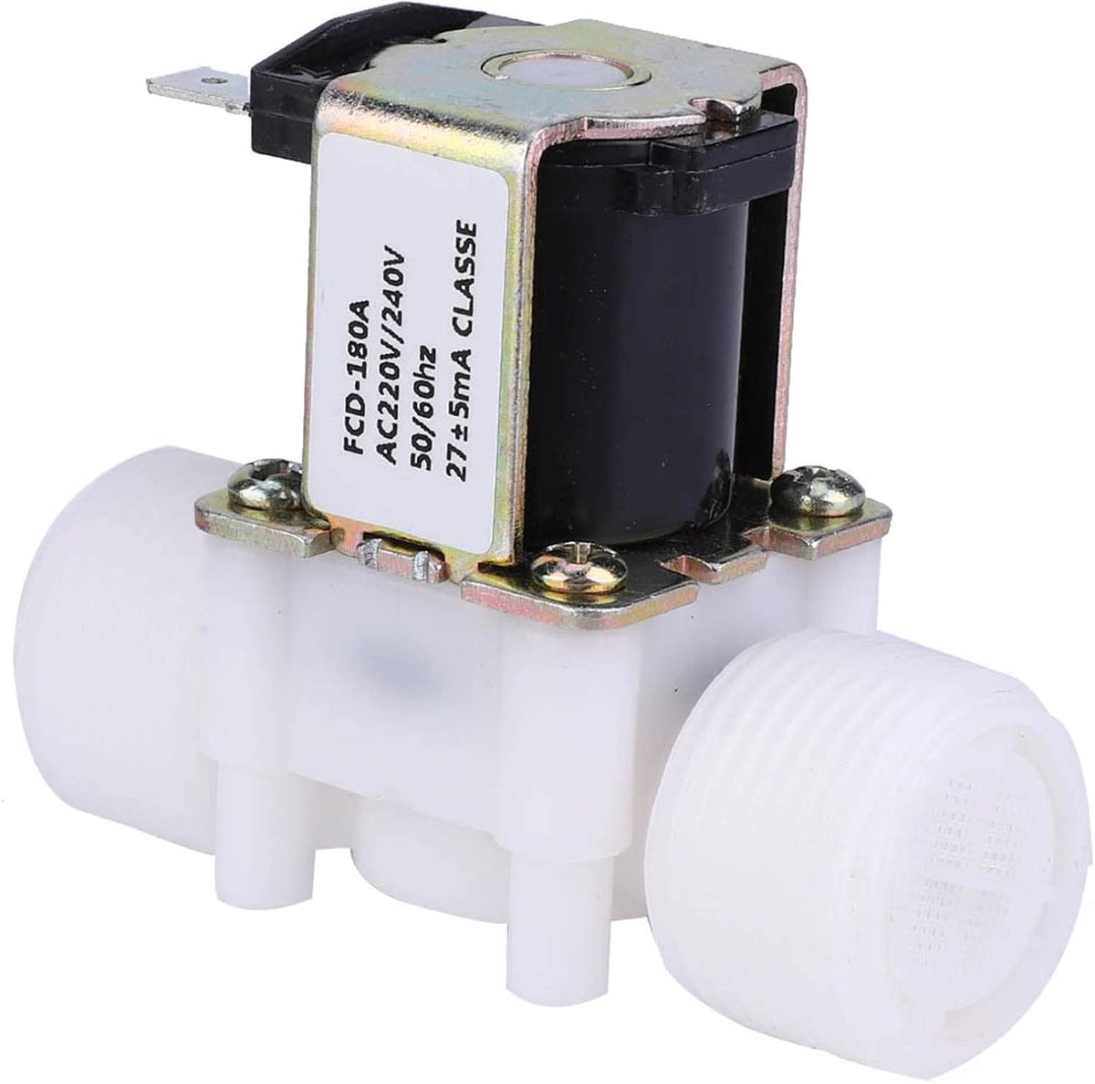 SnelShoppen - Elektrische Ventiel 220 V G3/4 NC, Normaal Gesloten, Kunststof Inlaatventiel, Solenoid Ventiel voor Water, Hoge Druk, Betrouwbaar en Duu